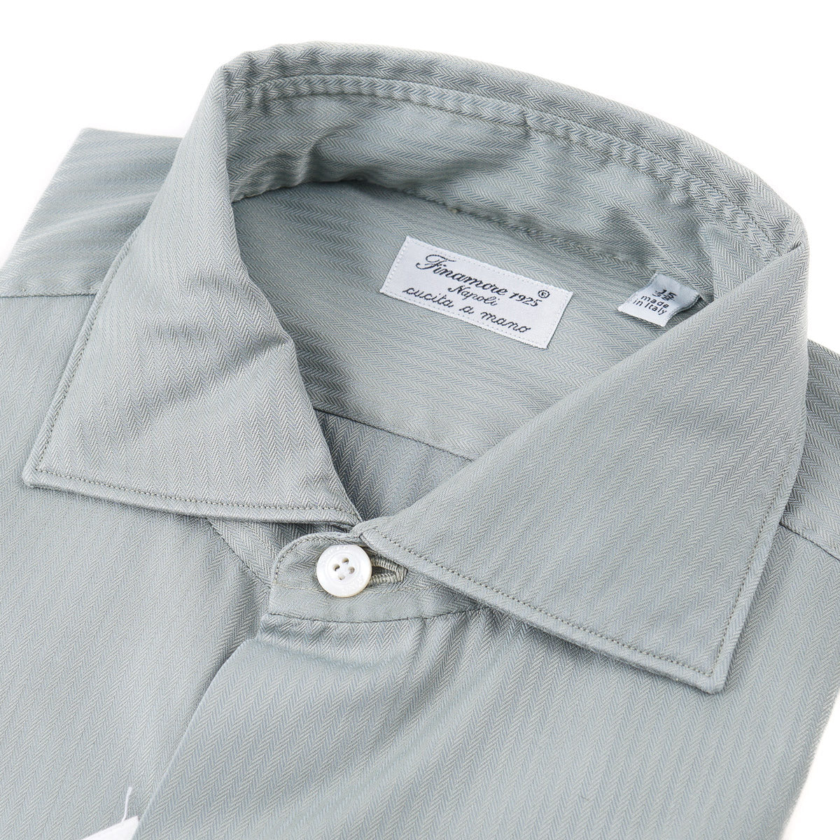 Finamore Herringbone Cotton Dress Shirt - Top Shelf Apparel