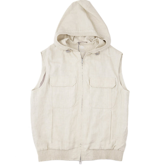 Brett Johnson Hooded Linen Gilet Vest