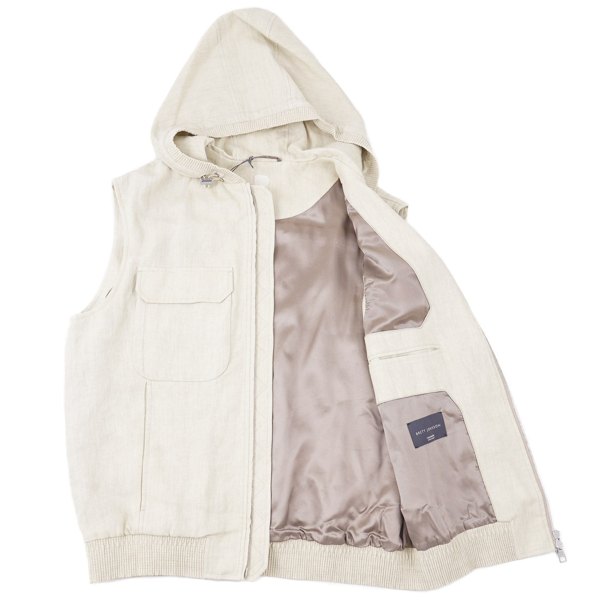 Brett Johnson Hooded Linen Gilet Vest