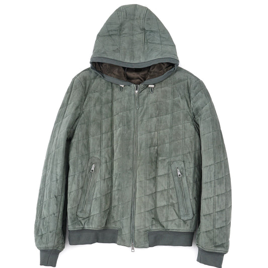 Brett Johnson Quilted Suede Hooded Jacket