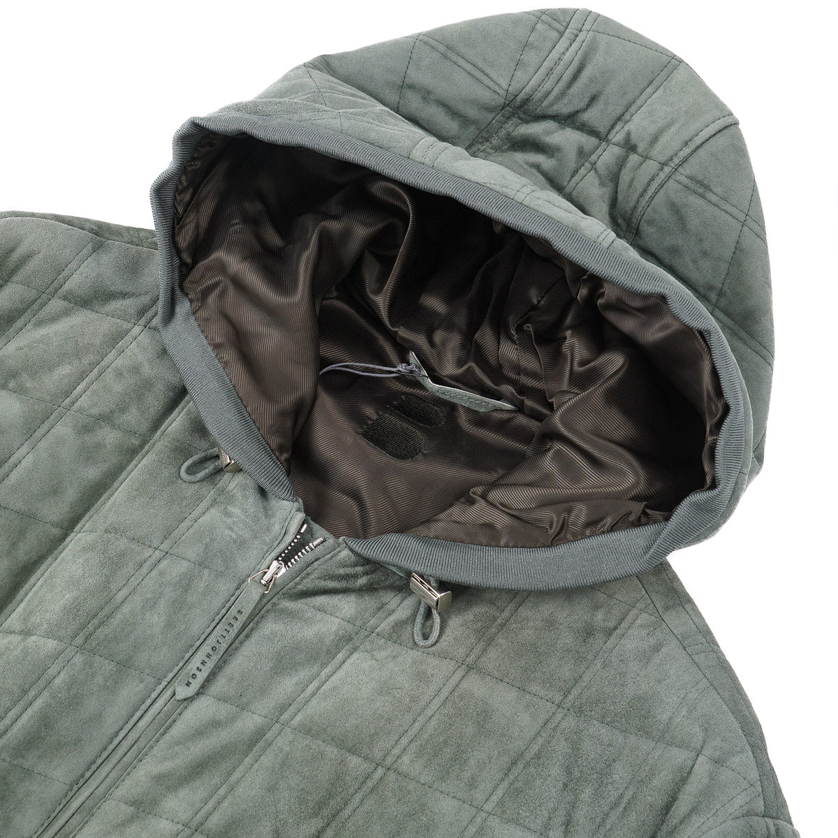 Brett Johnson Quilted Suede Hooded Jacket