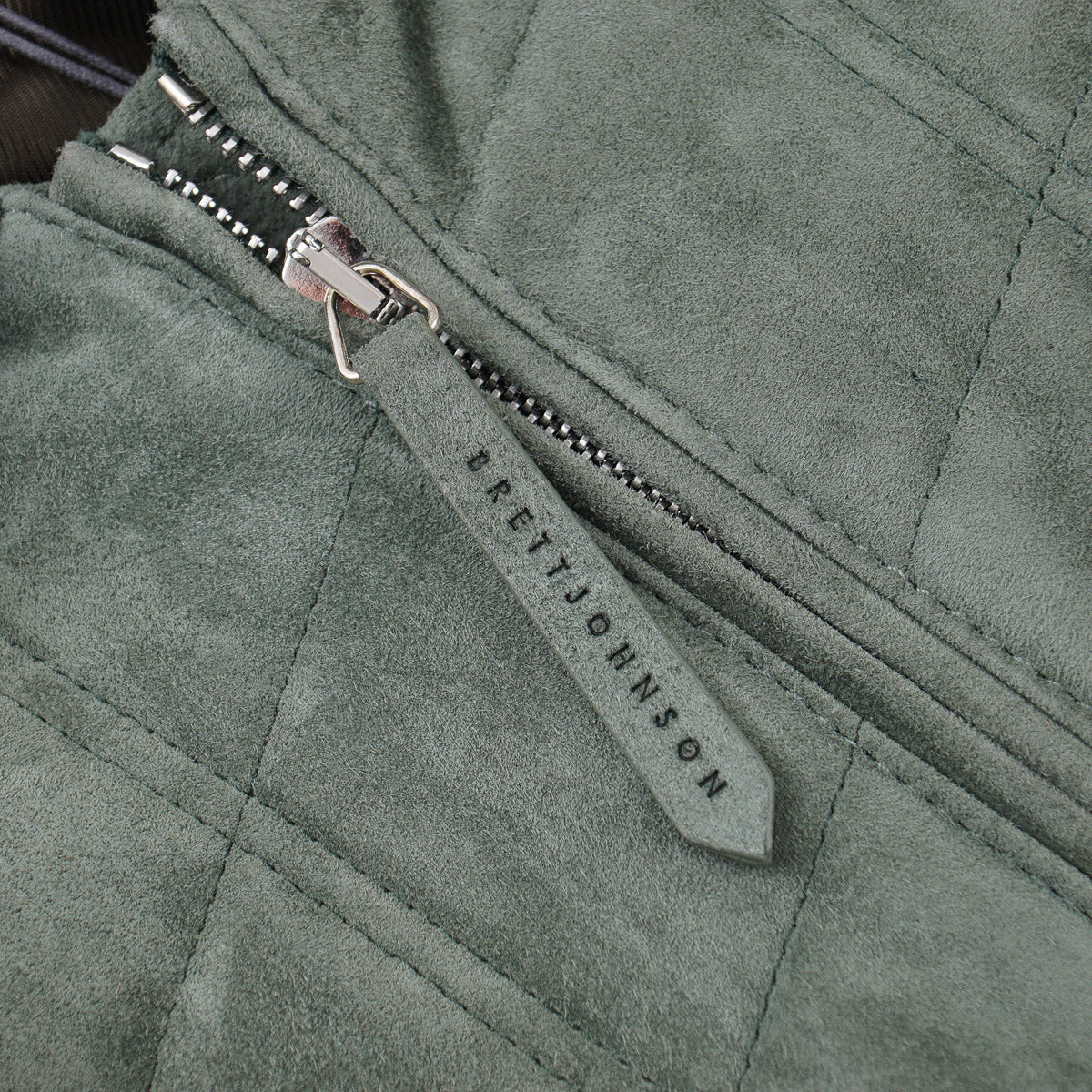 Brett Johnson Quilted Suede Hooded Jacket
