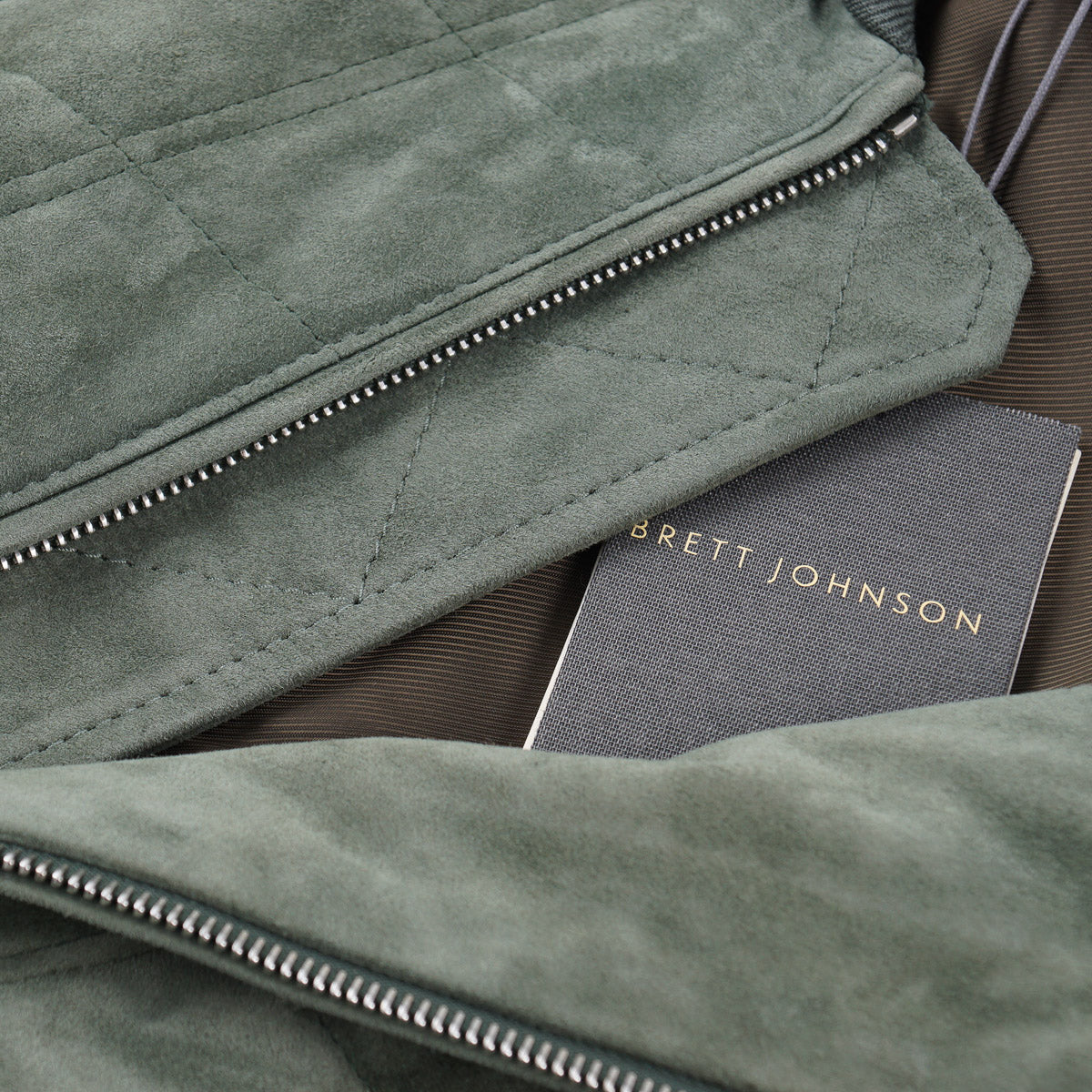 Brett Johnson Quilted Suede Hooded Jacket