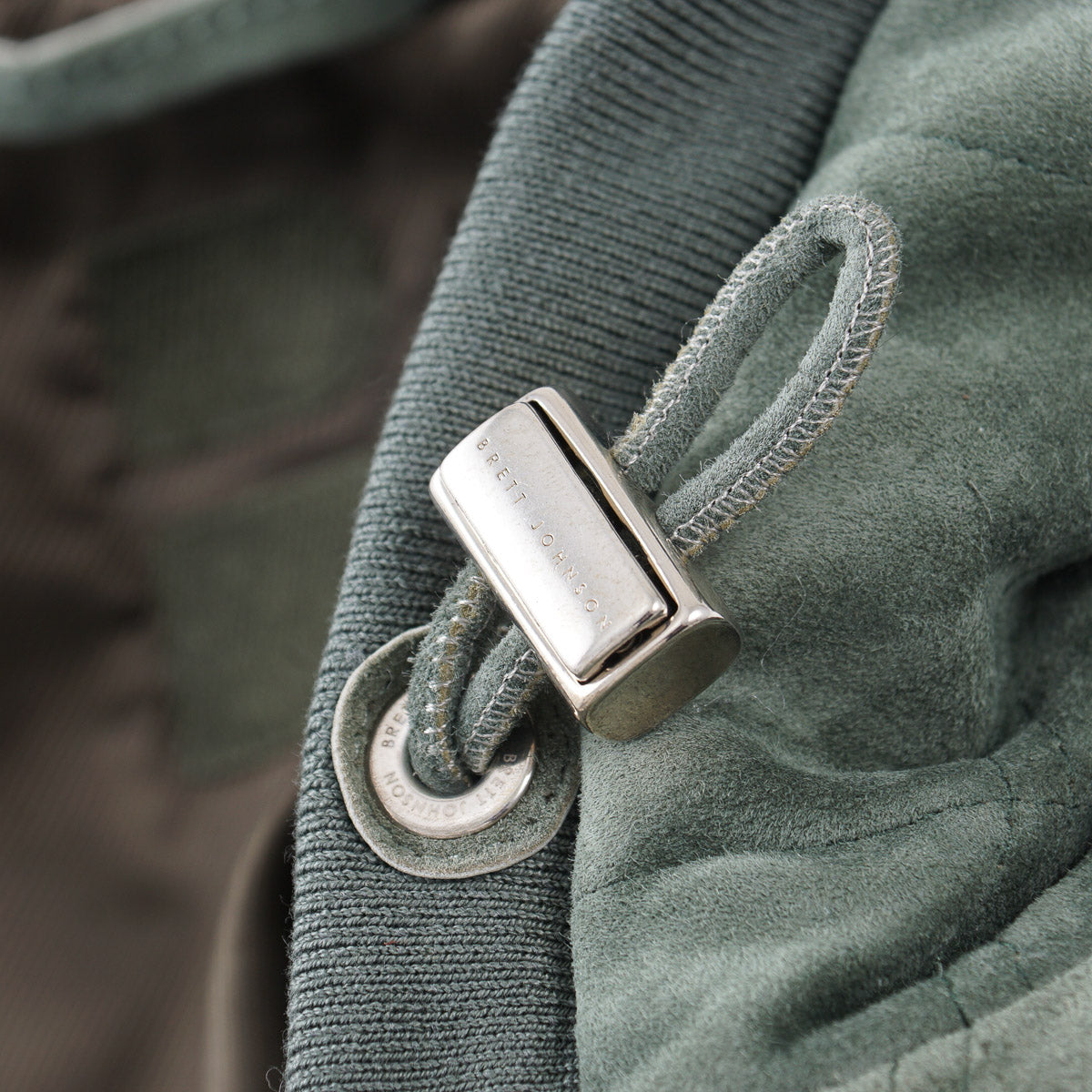 Brett Johnson Quilted Suede Hooded Jacket