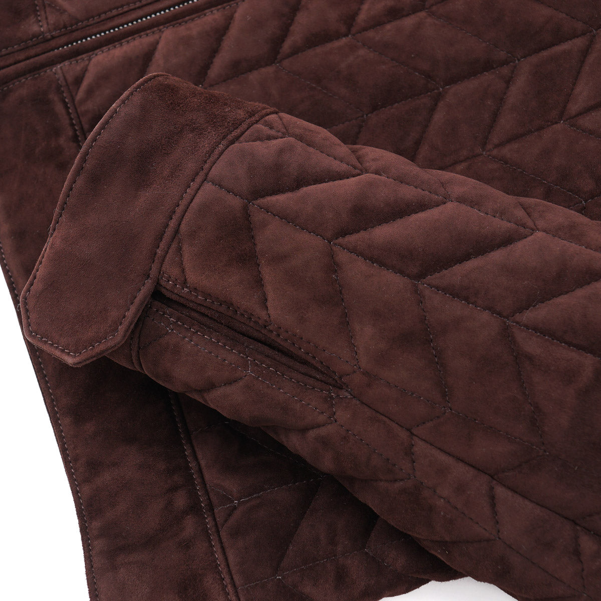 Brett Johnson Quilted Suede Bomber Jacket