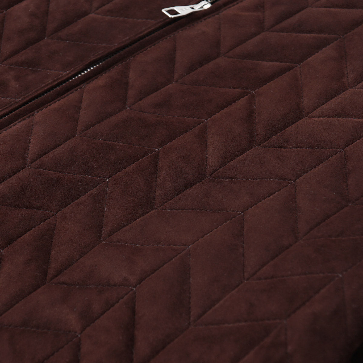 Brett Johnson Quilted Suede Bomber Jacket