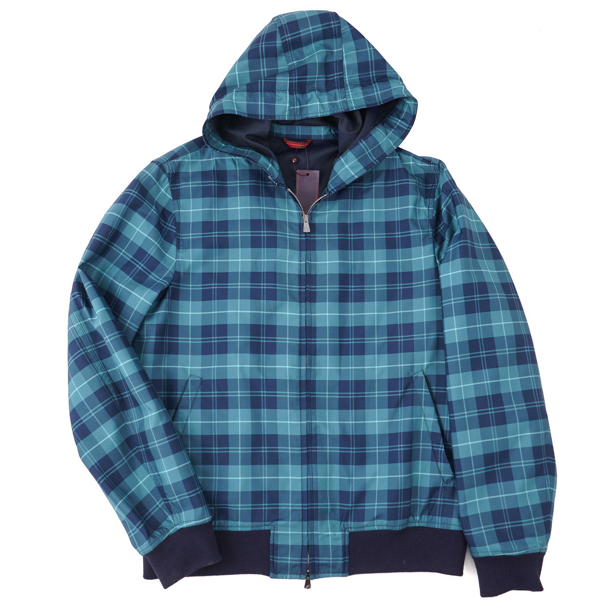 Isaia Tartan Aqua Fabric Jacket - Top Shelf Apparel