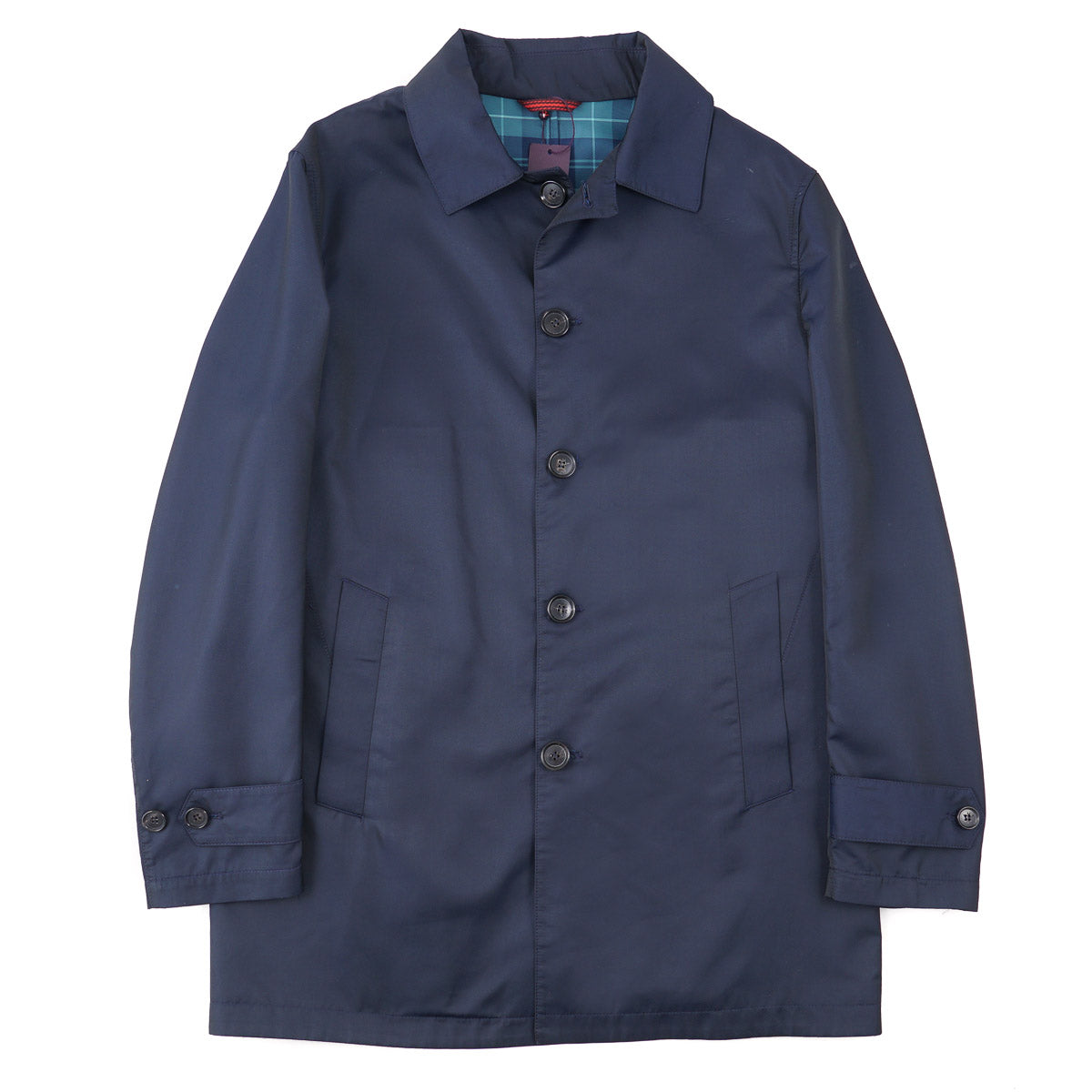 Isaia Light Aqua Fabric Overcoat - Top Shelf Apparel