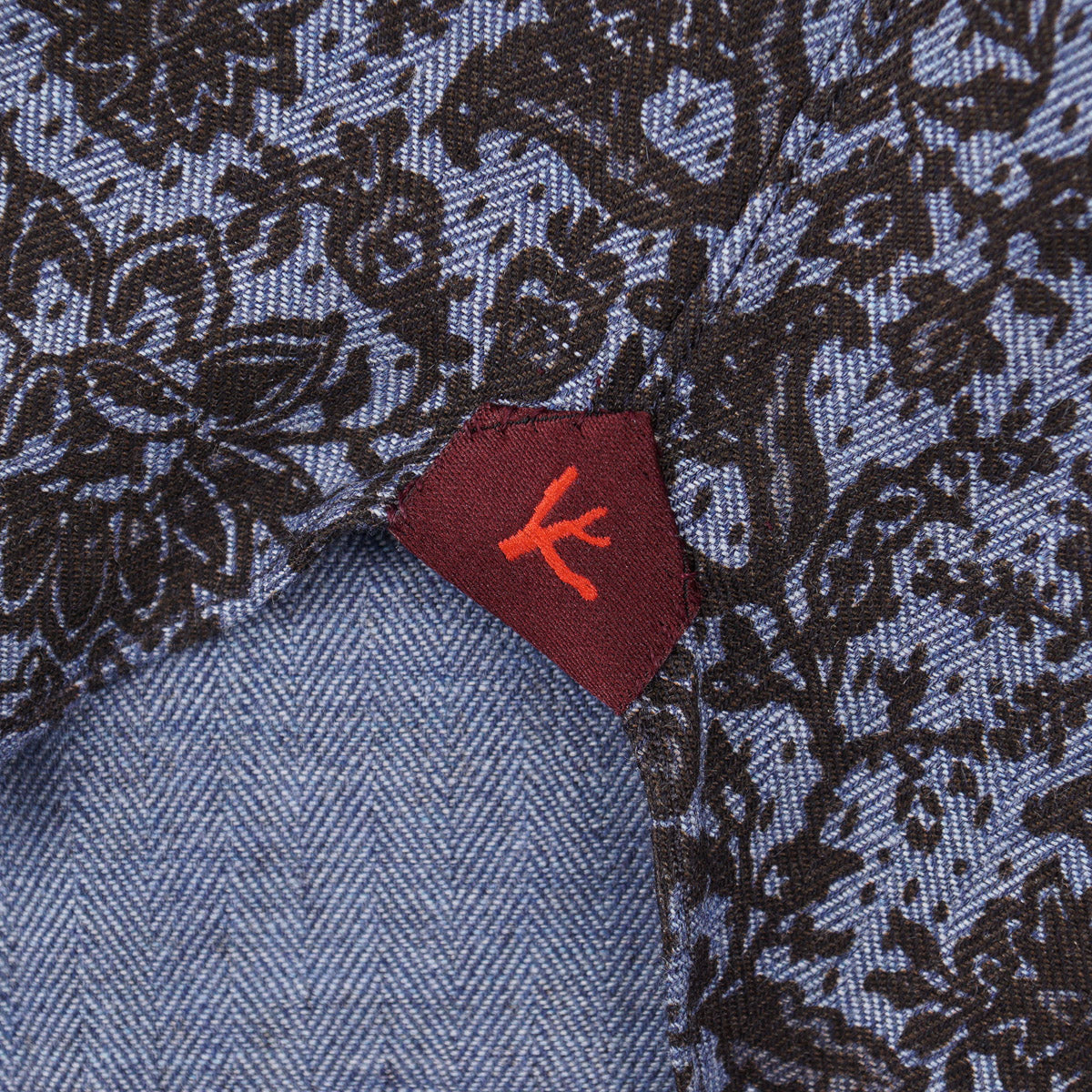 Isaia Paisley Printed Cotton Shirt