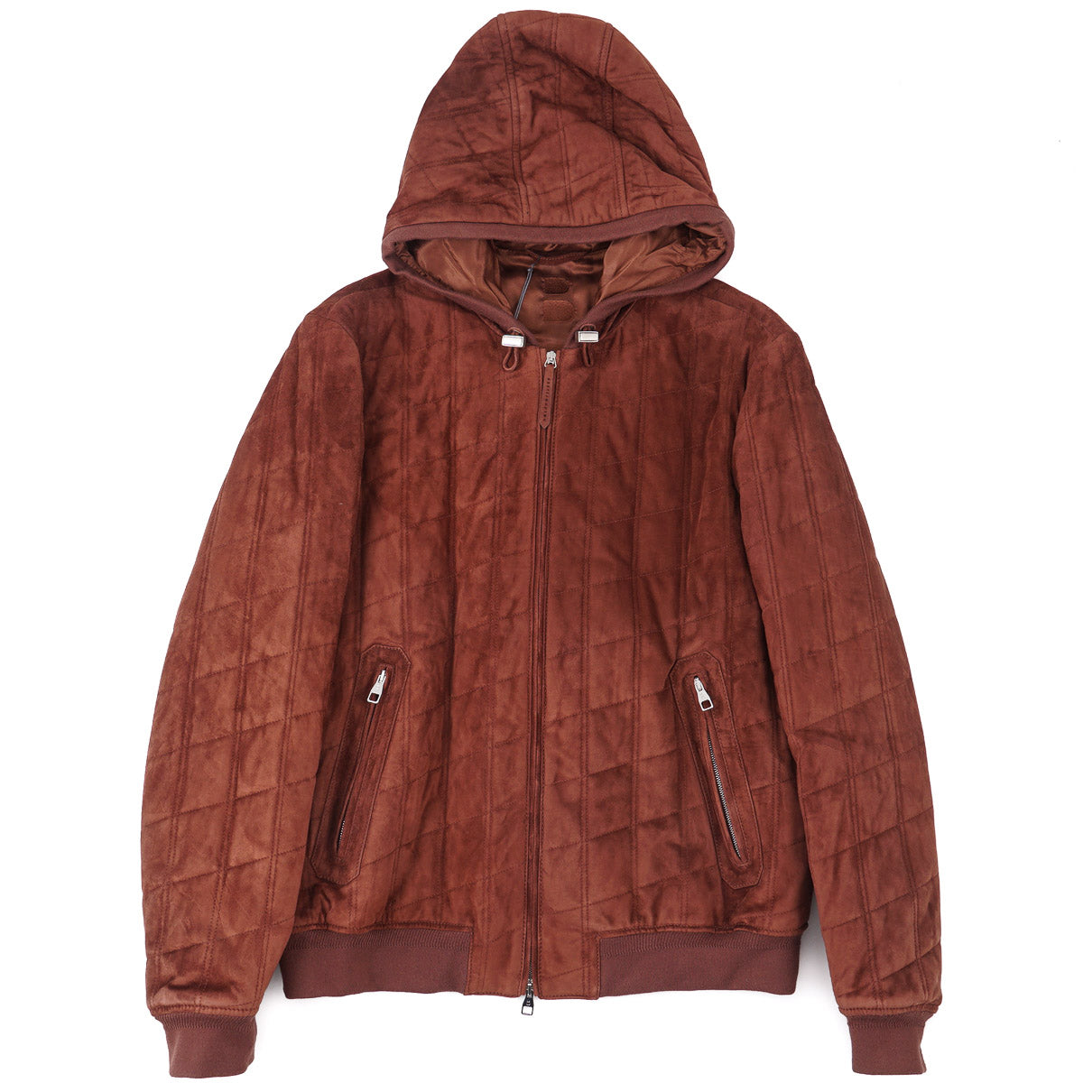 Brett Johnson Quilted Suede Hooded Jacket - Top Shelf Apparel