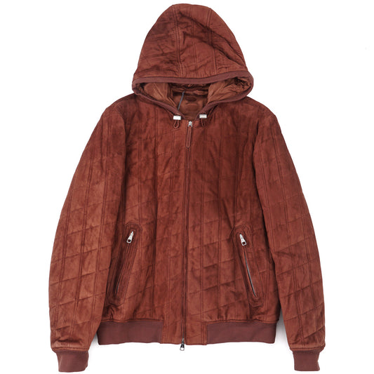 Brett Johnson Quilted Suede Hooded Jacket - Top Shelf Apparel