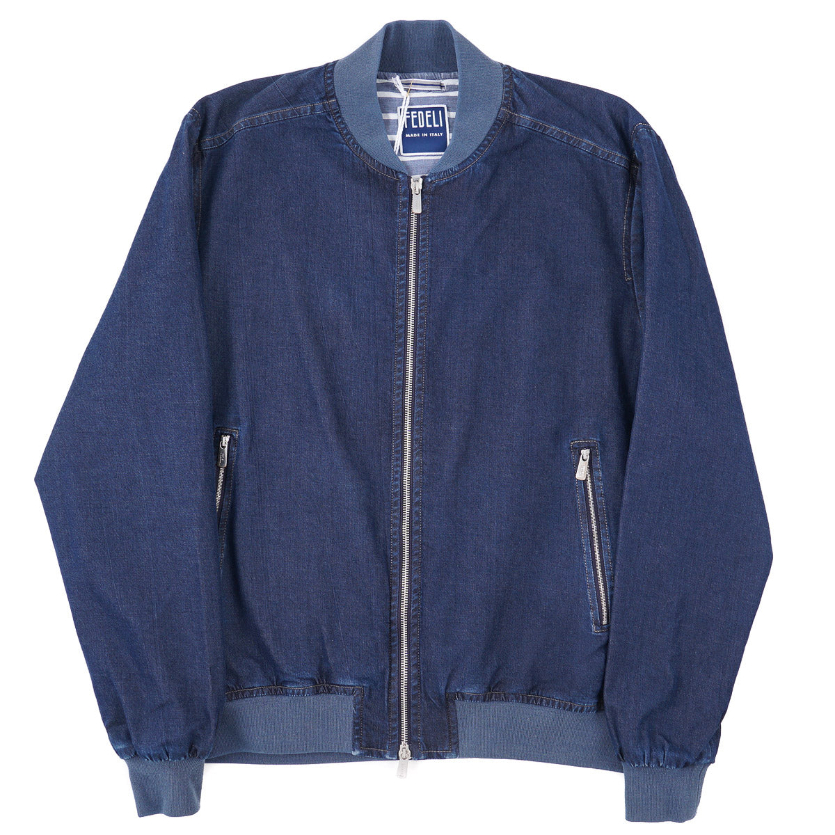 Fedeli Lightweight Denim Bomber Jacket - Top Shelf Apparel