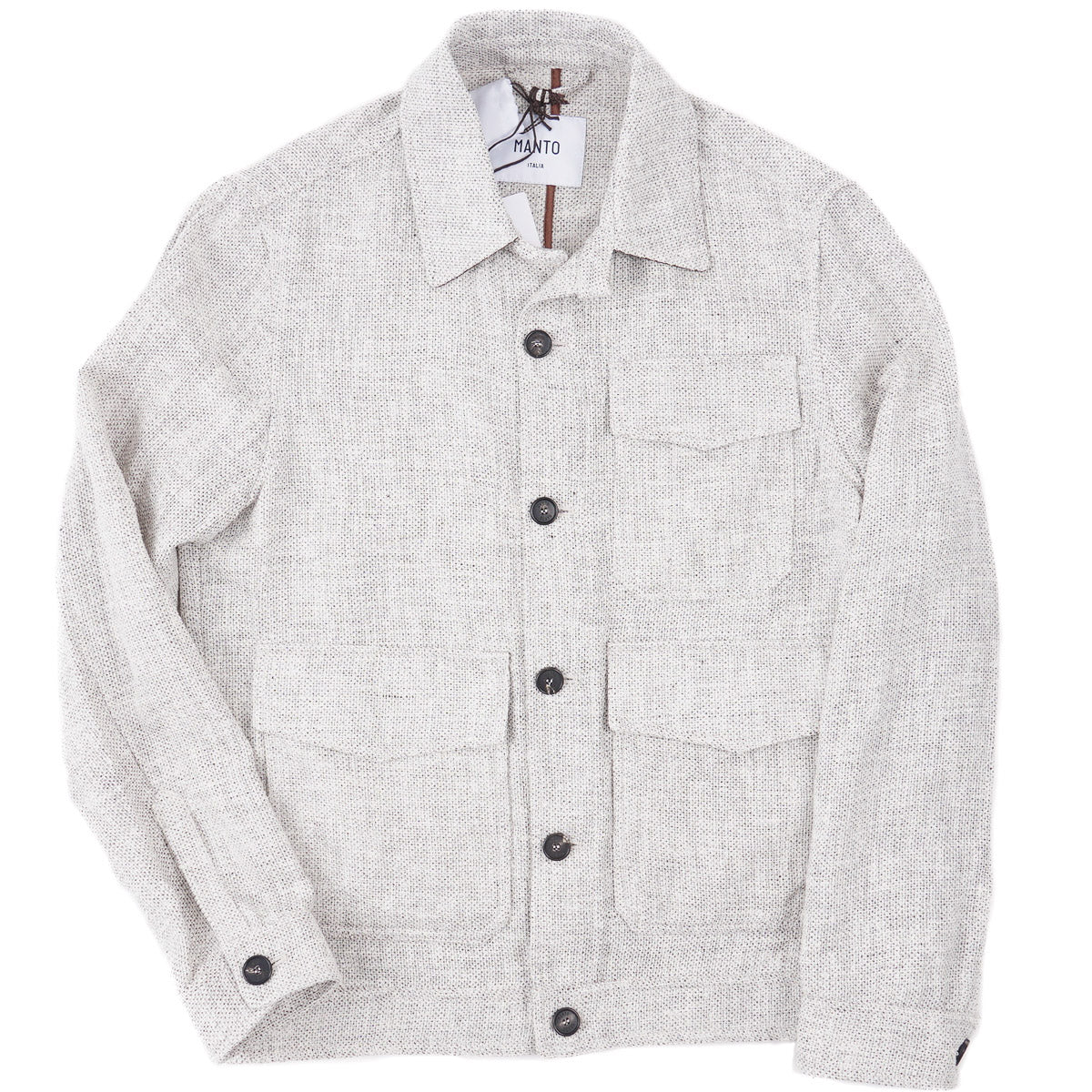 Manto Linen-Wool-Silk Short Field Jacket