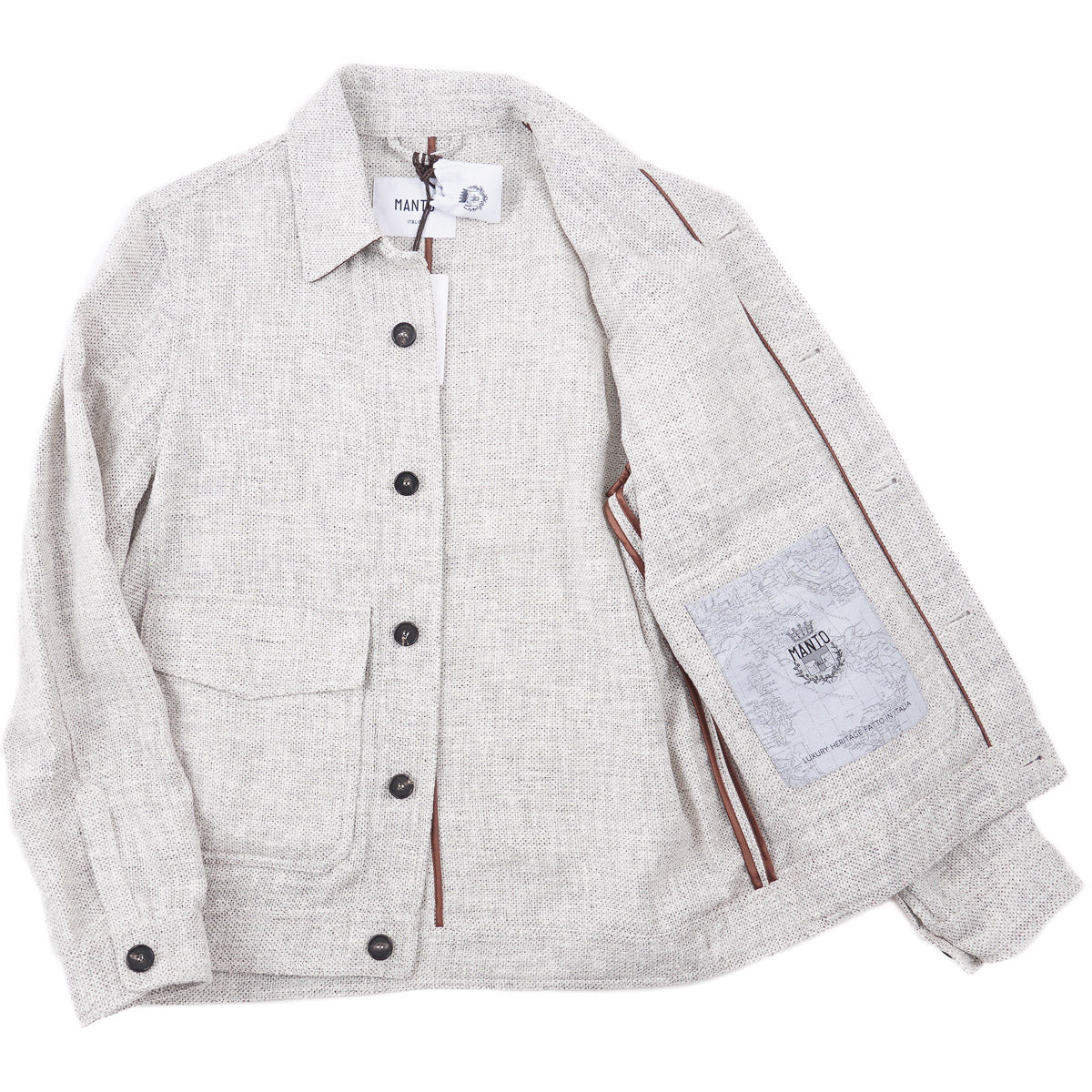 Manto Linen-Wool-Silk Short Field Jacket