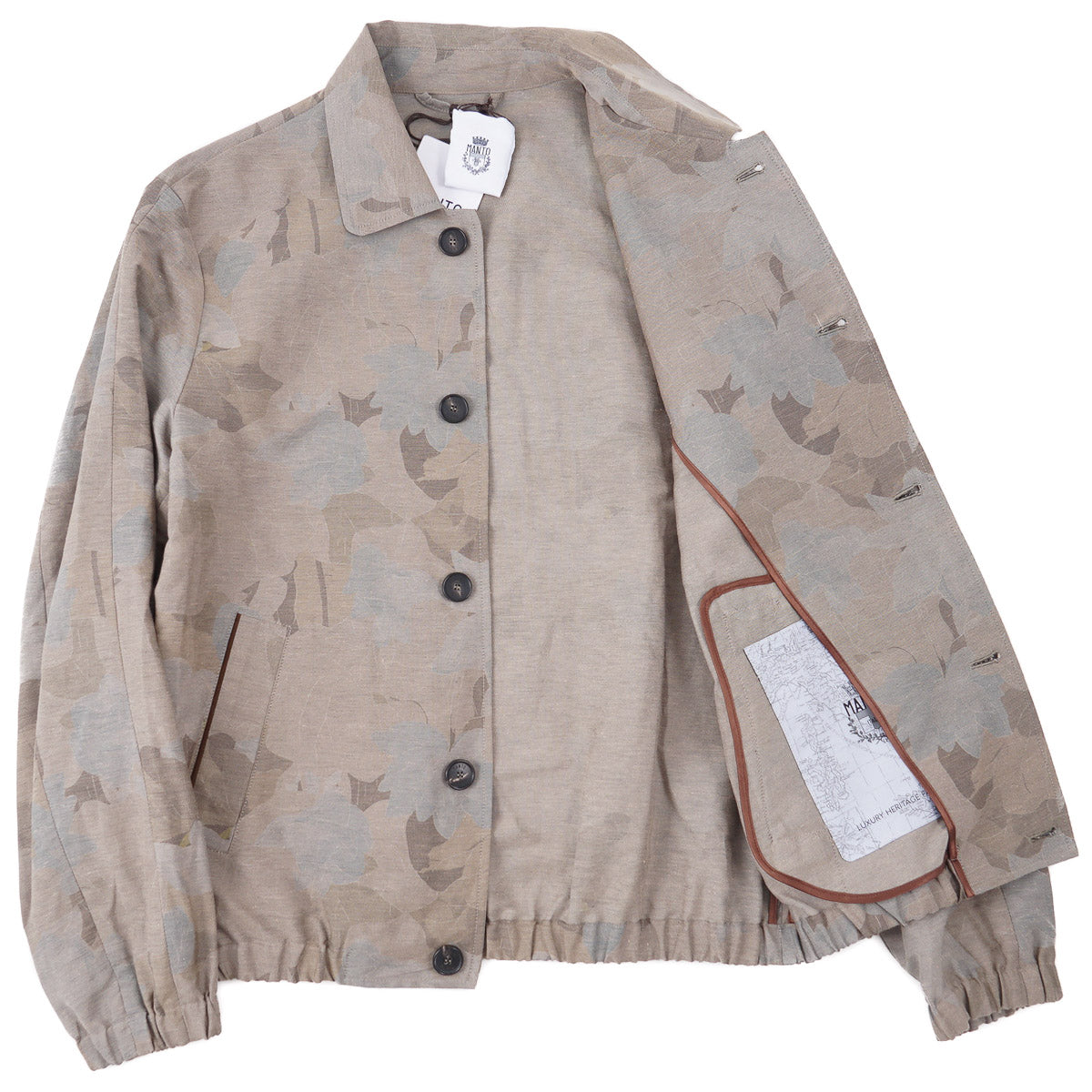 Manto Floral Print Cotton-Linen Jacket