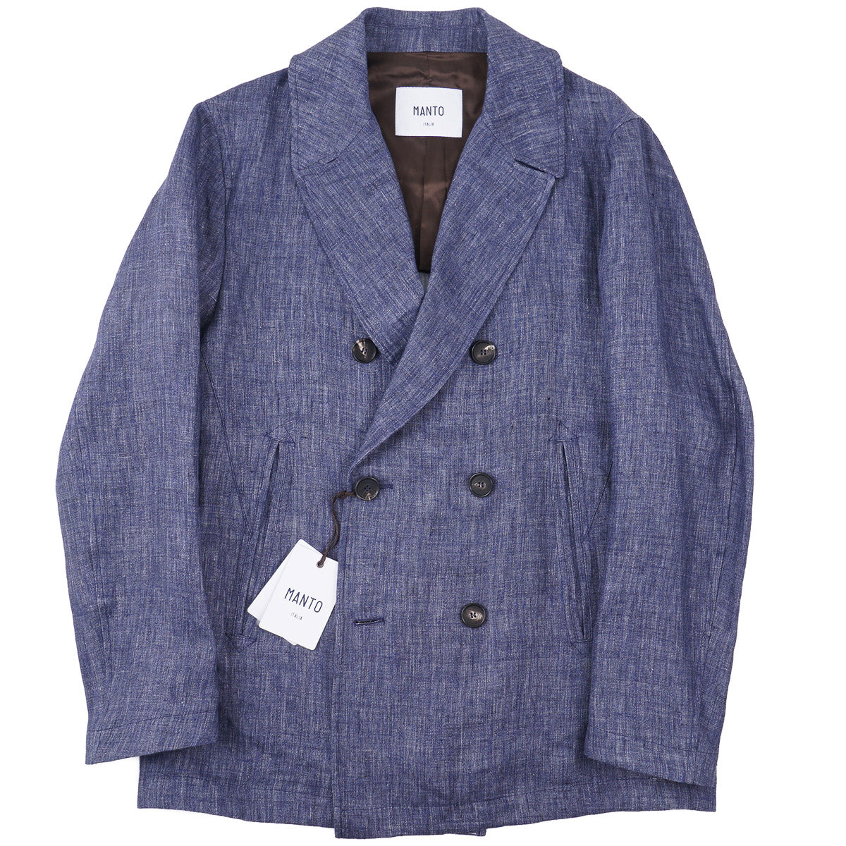 Manto Woven Linen Pea Coat