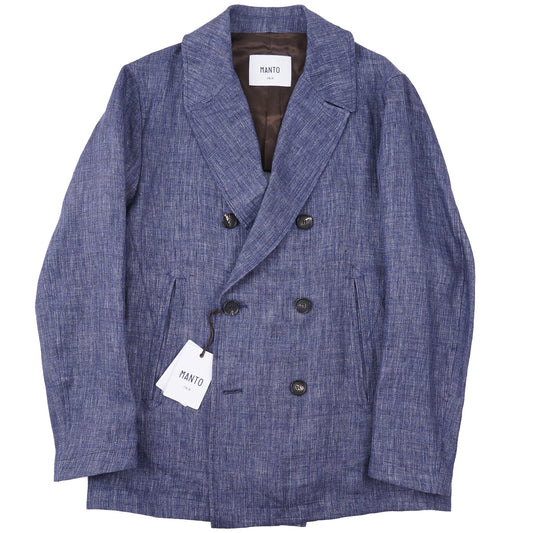 Manto Woven Linen Pea Coat
