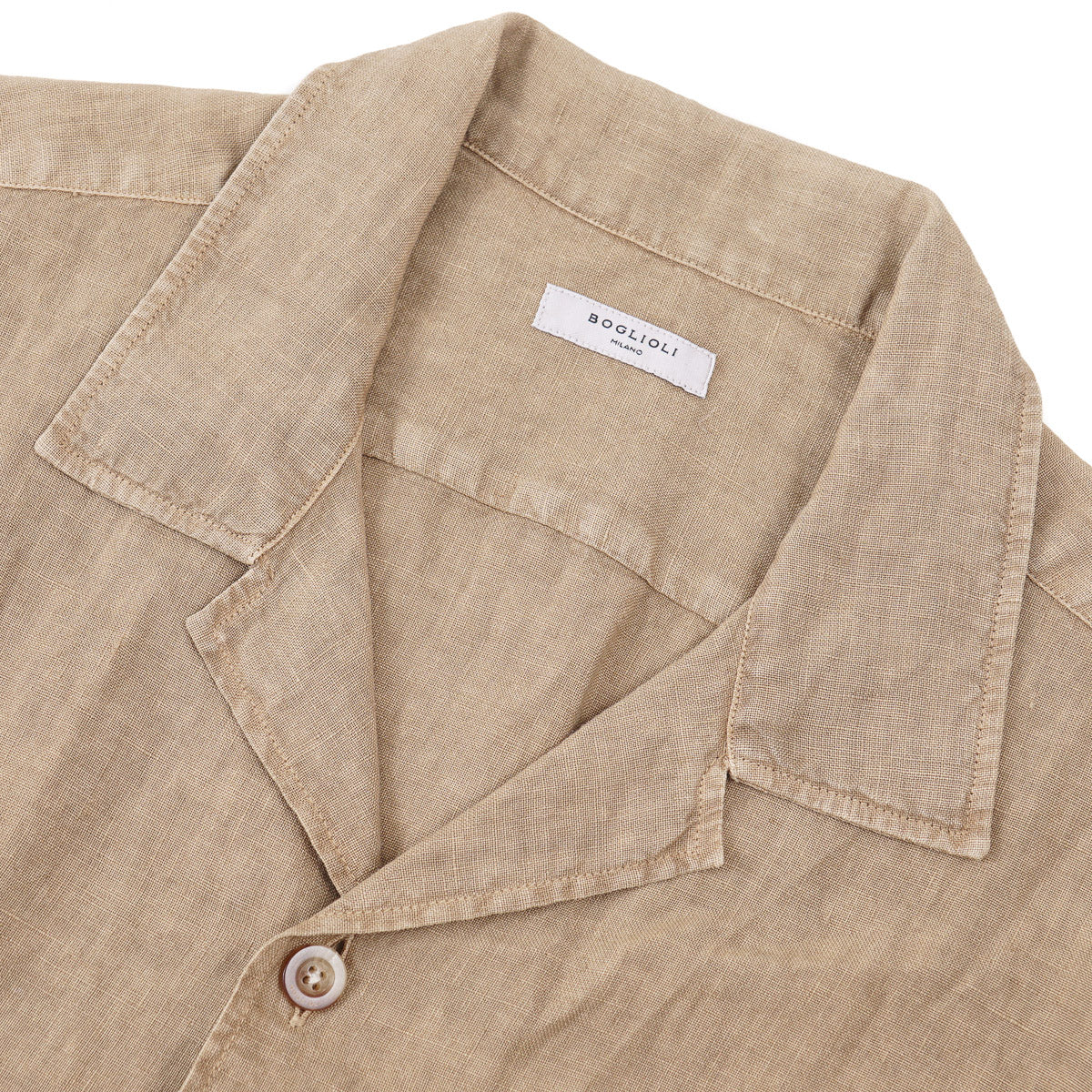 Boglioli Garment-Washed Linen Overshirt