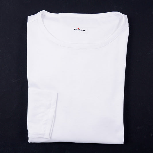 Kiton Long Draped Fit Cotton T-Shirt - Top Shelf Apparel