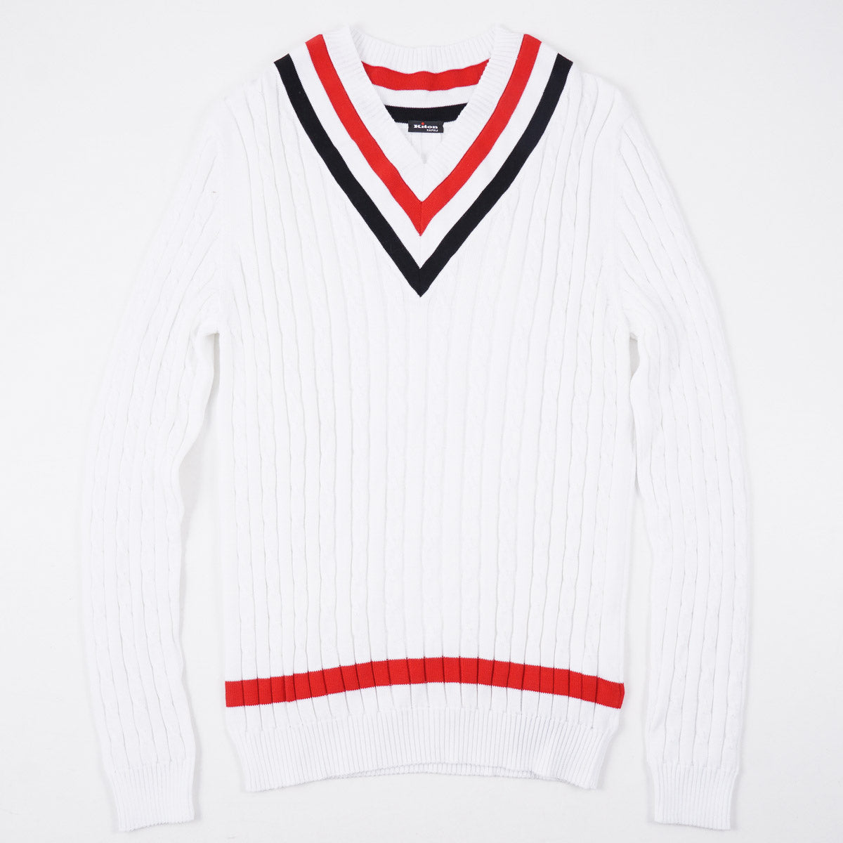 Kiton Cable Knit Cotton Tennis Sweater Top Shelf Apparel