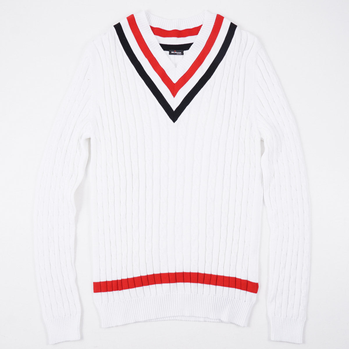 Kiton Cable Knit Cotton Tennis Sweater - Top Shelf Apparel