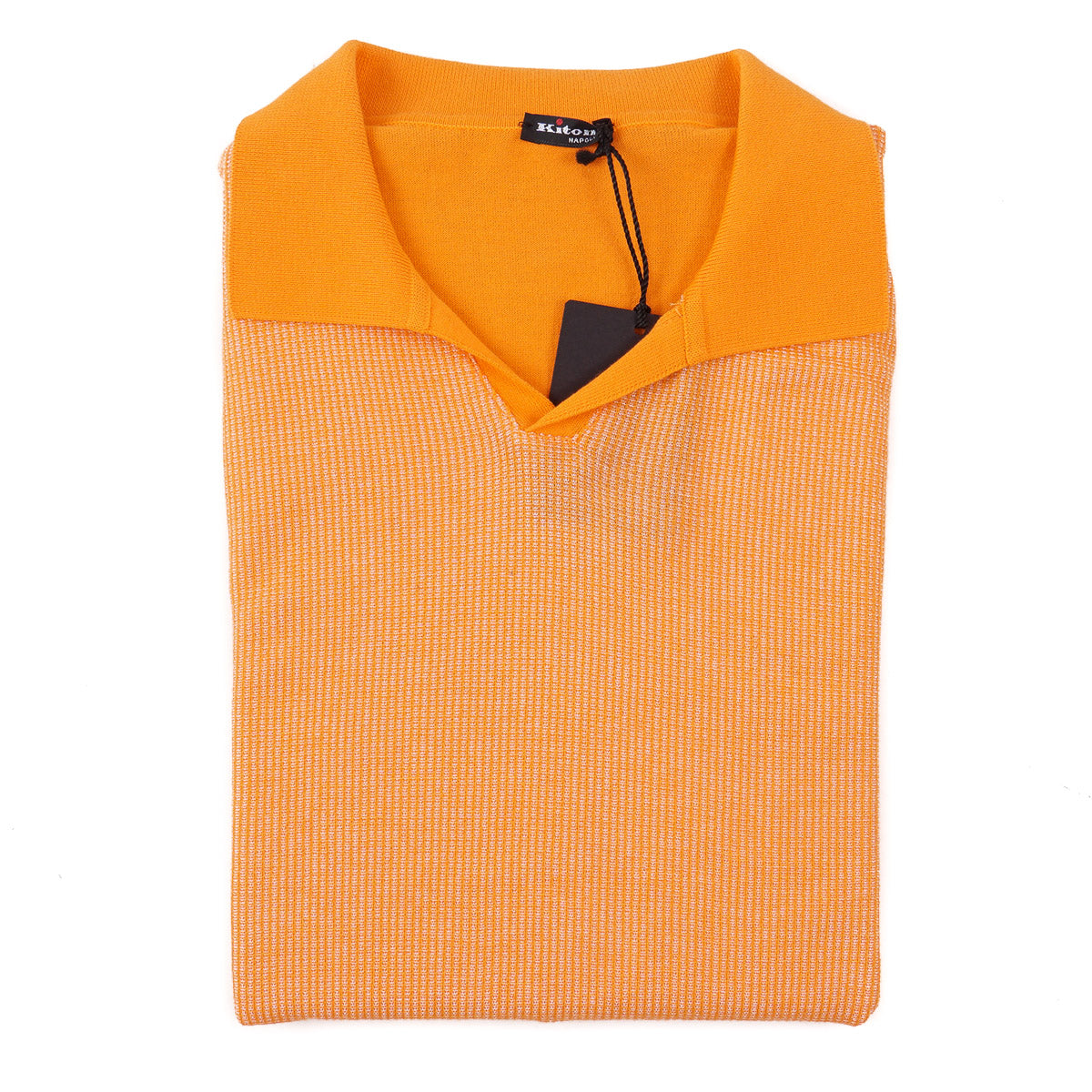 Kiton Short-Sleeve Knit Cotton Polo Sweater - Top Shelf Apparel