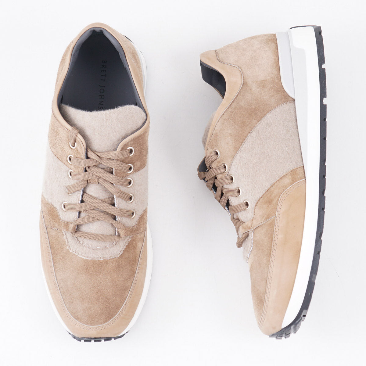 Brett Johnson Calf and Cashmere Sneakers - Top Shelf Apparel