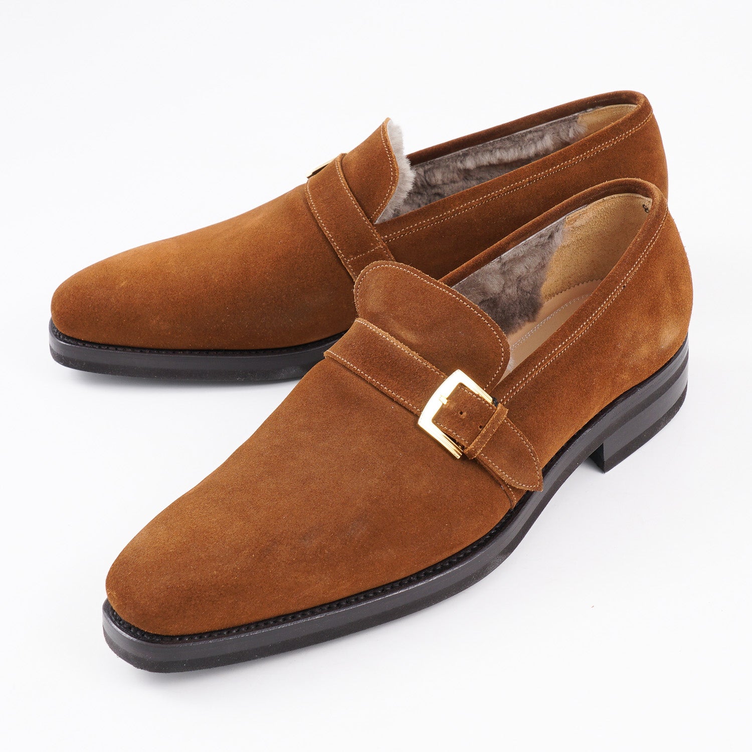 Kiton Shearling-Lined Suede Loafers - Top Shelf Apparel