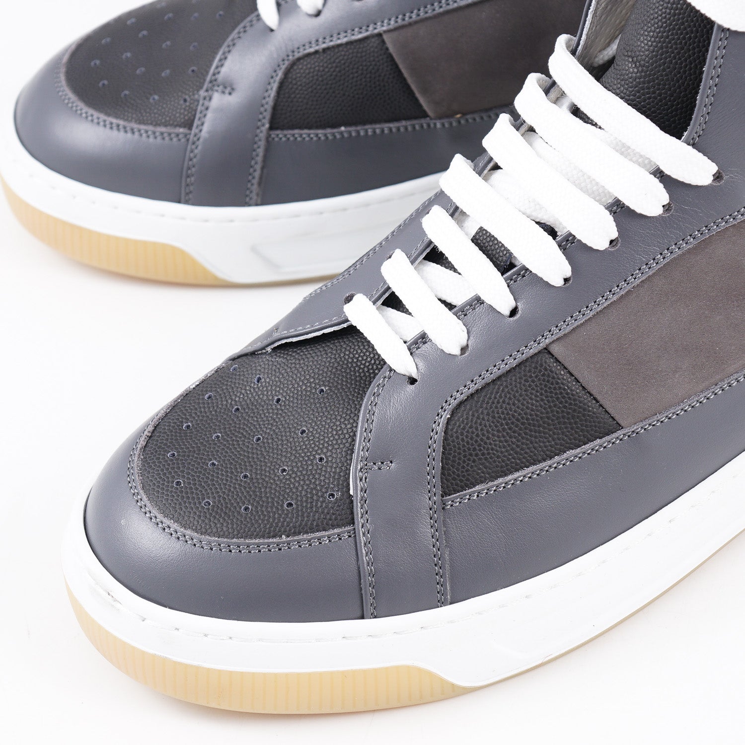 Kiton High-Top Leather Sneakers - Top Shelf Apparel