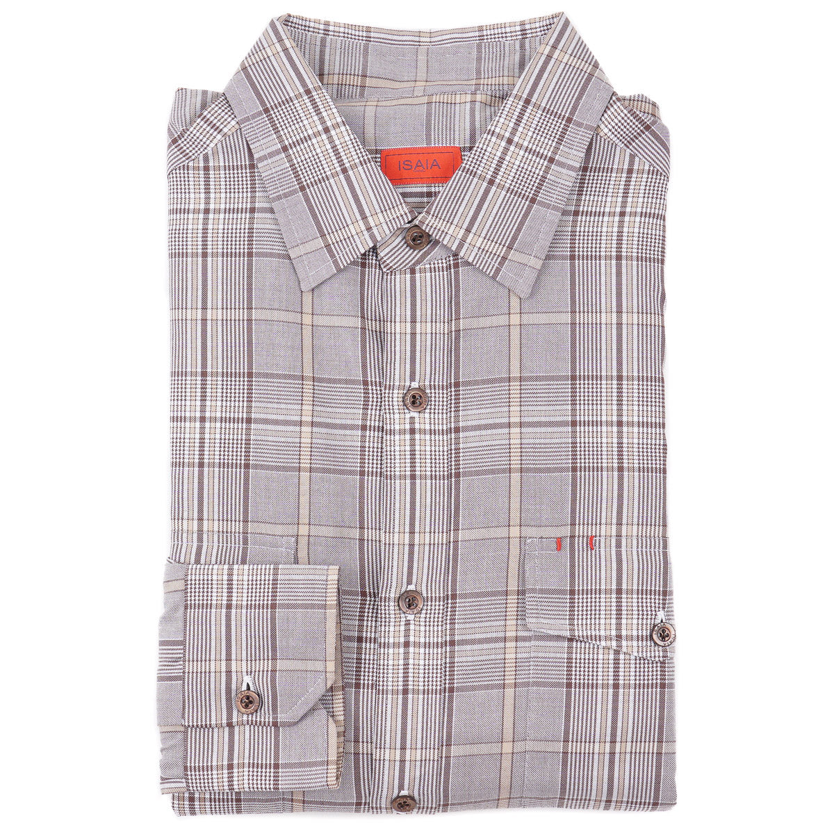 Isaia Cotton Sport Shirt with Two Pockets - Top Shelf Apparel