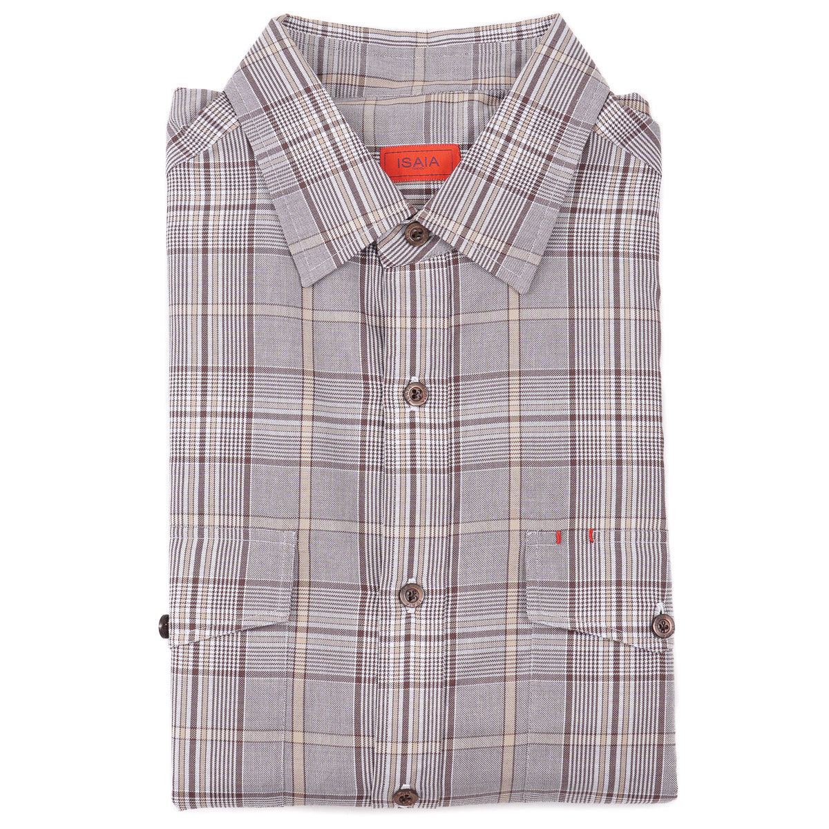 Isaia Cotton Sport Shirt with Two Pockets - Top Shelf Apparel