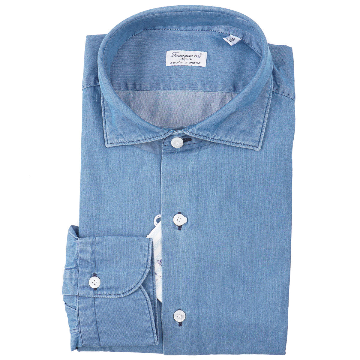 Finamore Slim-Fit Denim Cotton Shirt