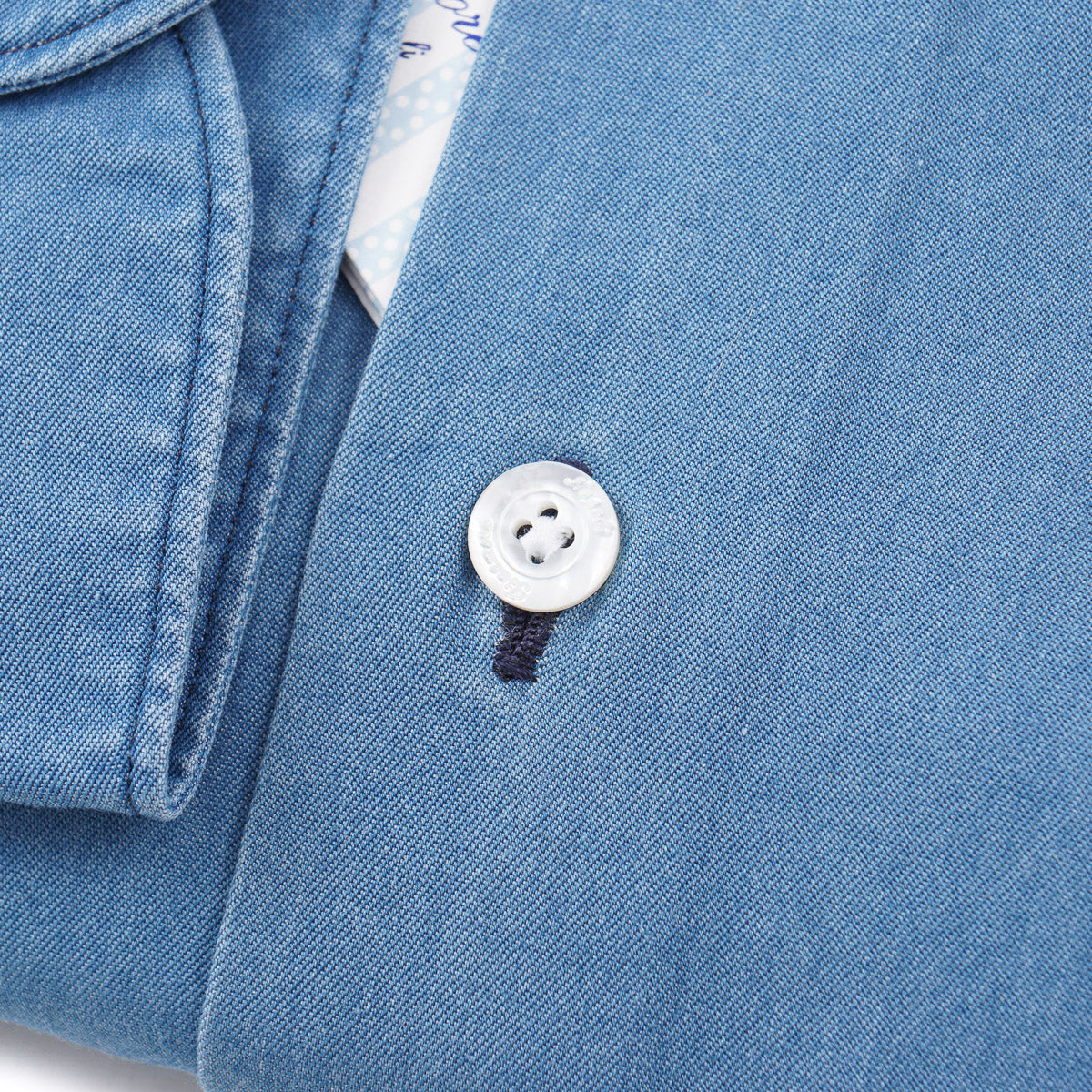 Finamore Slim-Fit Denim Cotton Shirt