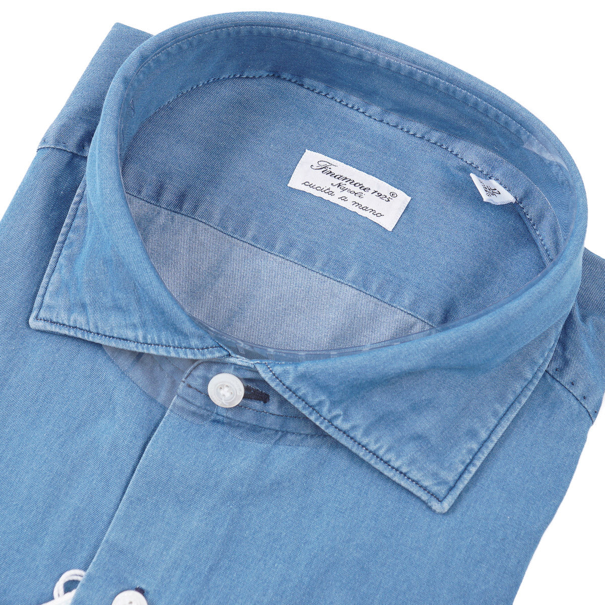 Finamore Slim-Fit Denim Cotton Shirt