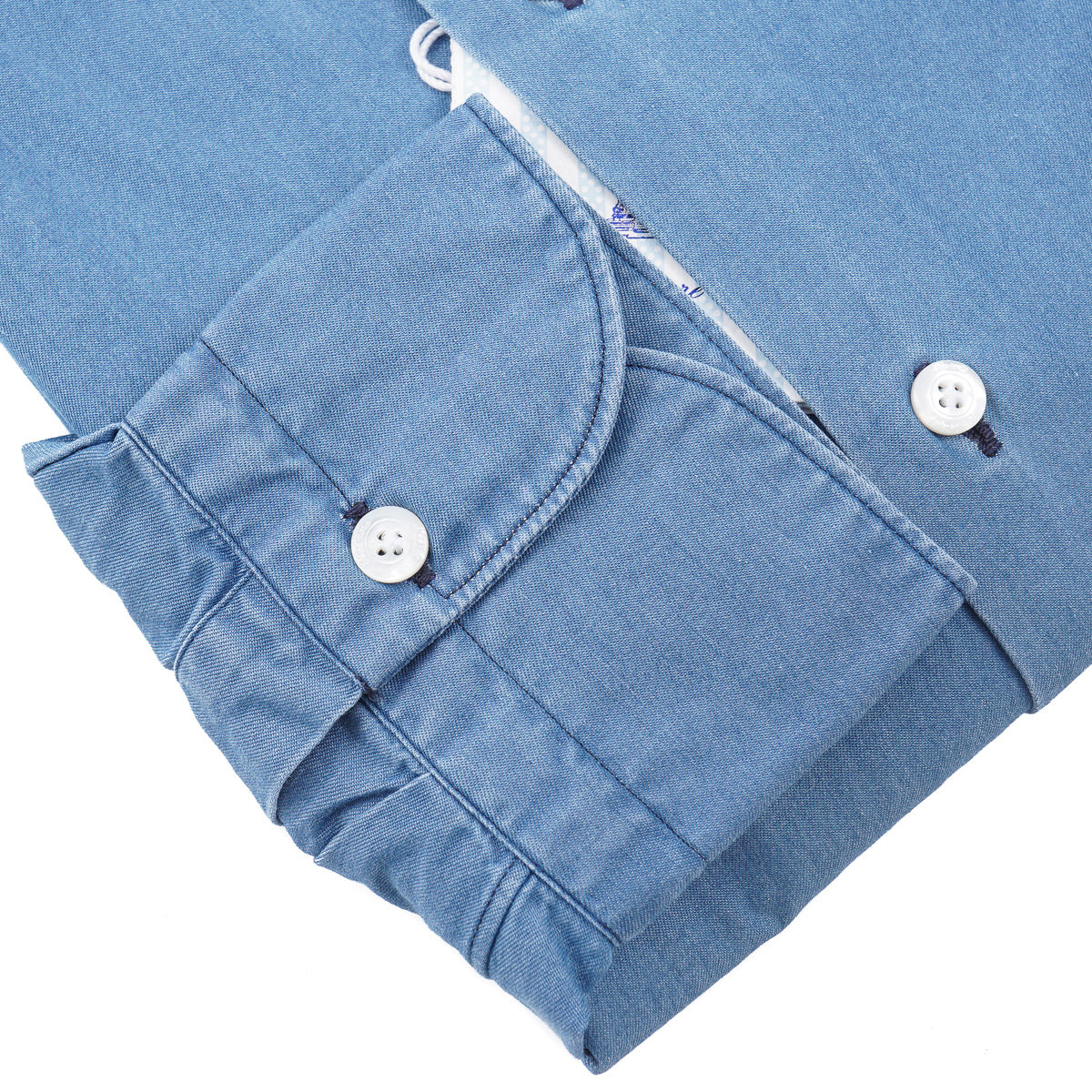Finamore Slim-Fit Denim Cotton Shirt