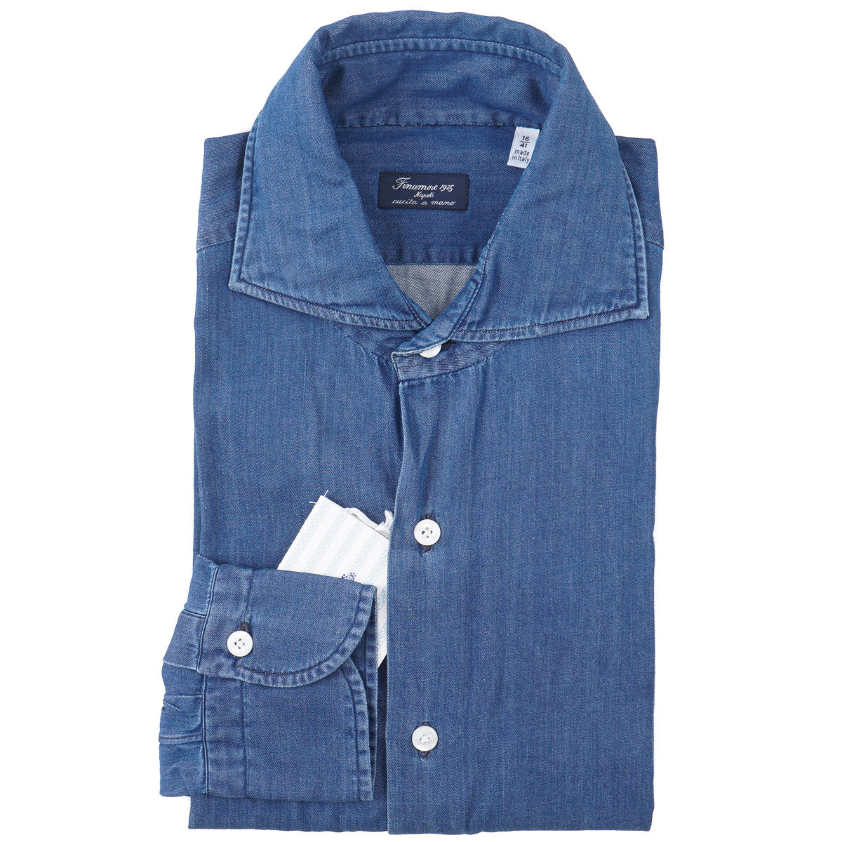Finamore Tailored-Fit Chambray Cotton Shirt