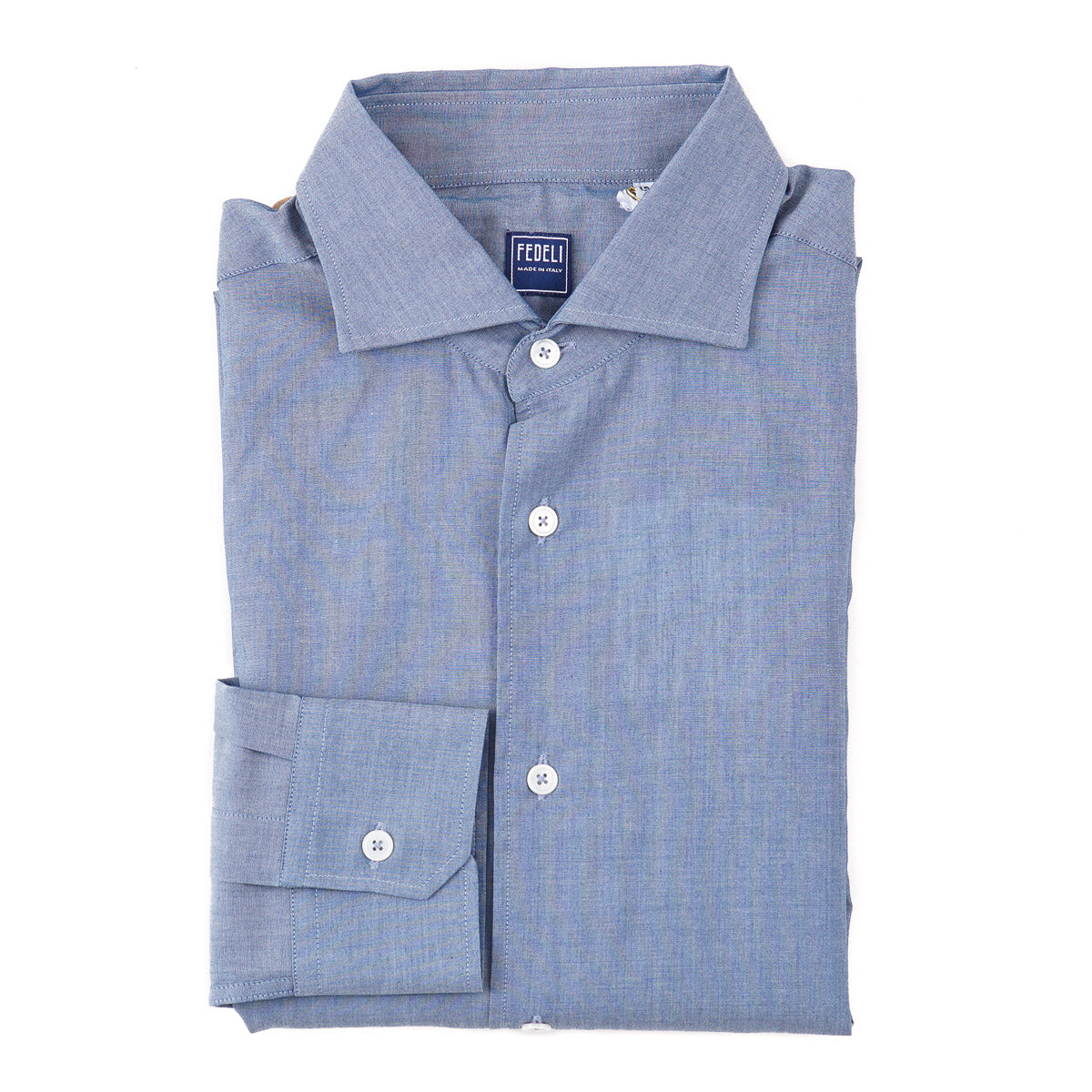 Fedeli Woven Chambray Cotton Shirt - Top Shelf Apparel