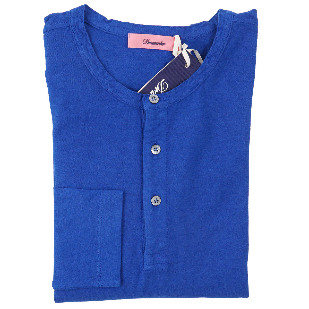 Drumohr Cotton-Linen Henley Shirt