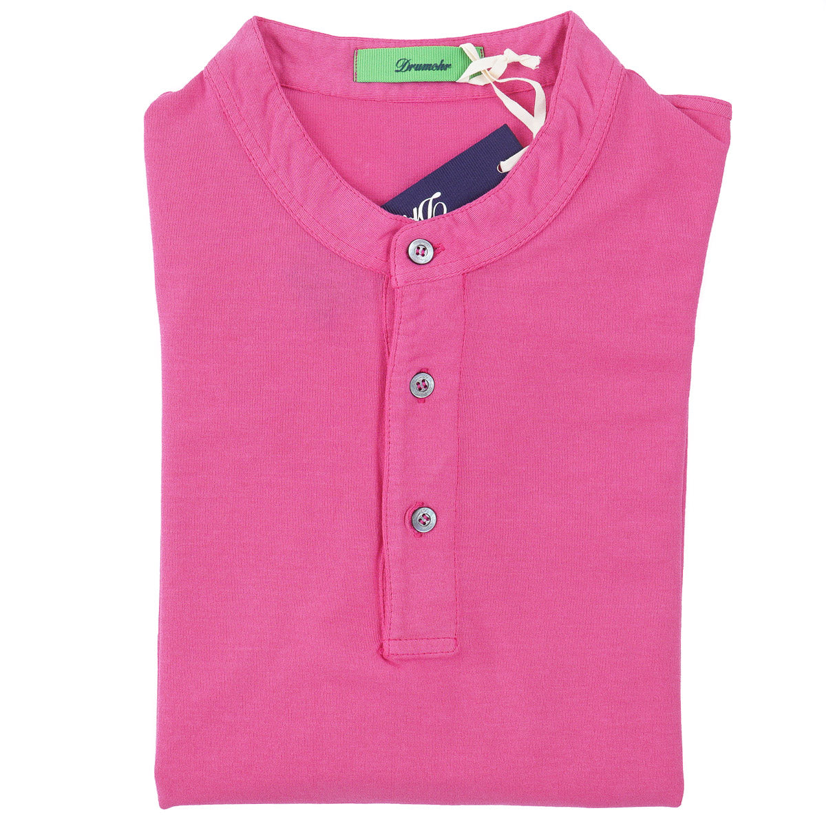 Drumohr Short Sleeve Cotton Henley Shirt - Top Shelf Apparel