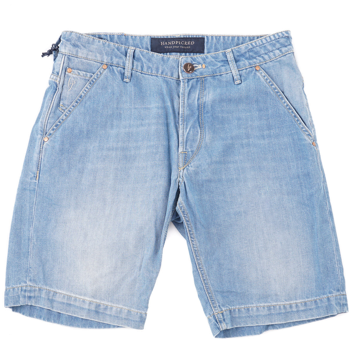 Handpicked Cotton-Linen Denim Shorts