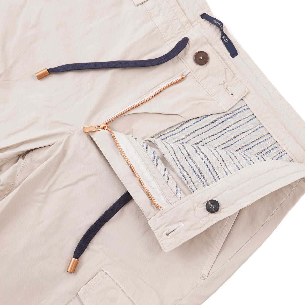 Handpicked Drawstring Cotton Cargo Shorts
