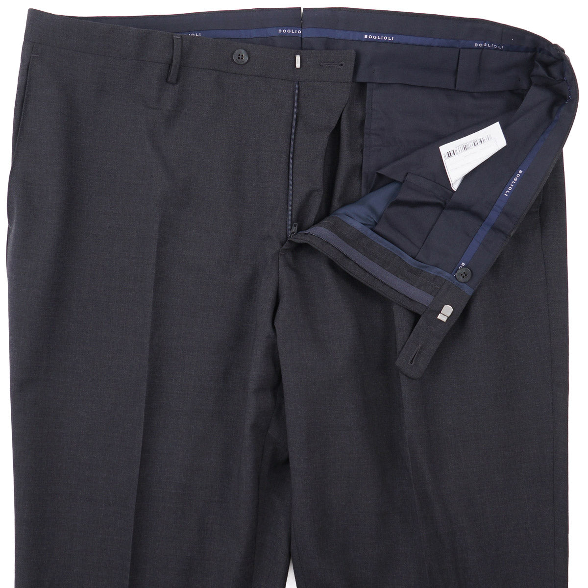 Boglioli Charcoal Gray Woven Wool Suit