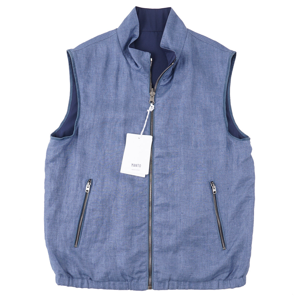 Manto Reversible Linen and Polyester Vest - Top Shelf Apparel