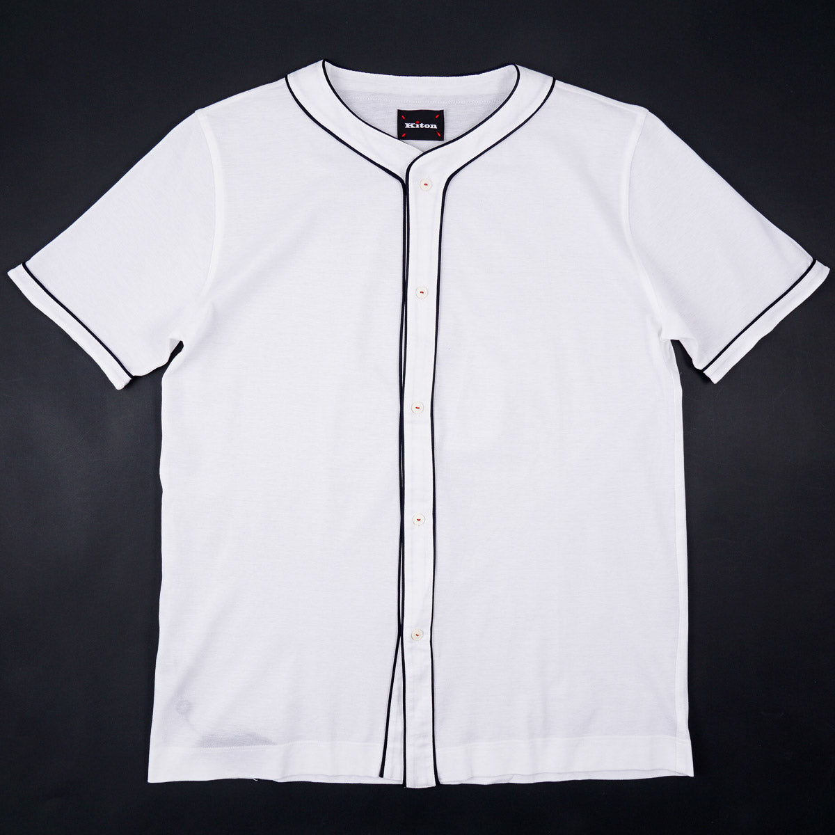 Kiton Pique Shirt with Baseball Details - Top Shelf Apparel