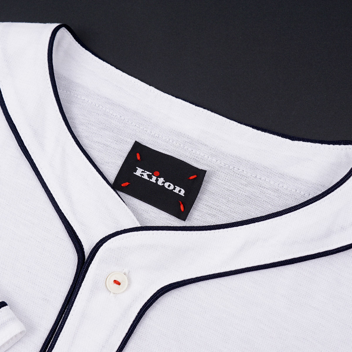 Kiton Pique Shirt with Baseball Details - Top Shelf Apparel