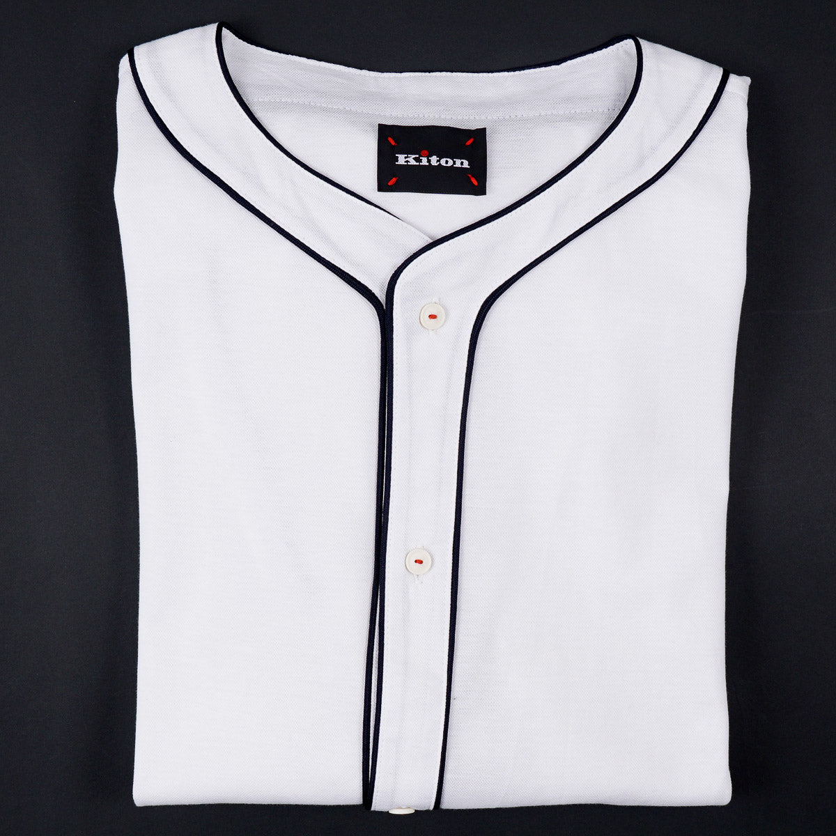 Kiton Pique Shirt with Baseball Details - Top Shelf Apparel