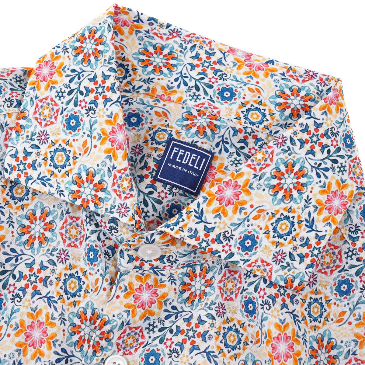 Fedeli Lightweight Printed Cotton Shirt
