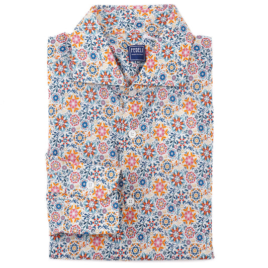 Fedeli Lightweight Printed Cotton Shirt