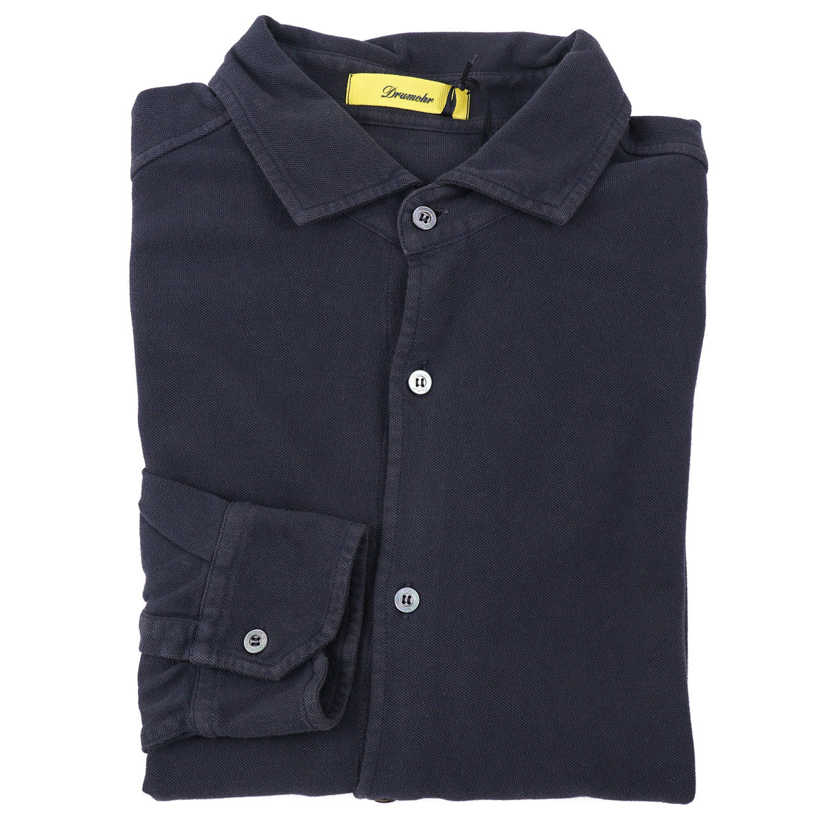 Drumohr Long Sleeve Pique Cotton Shirt