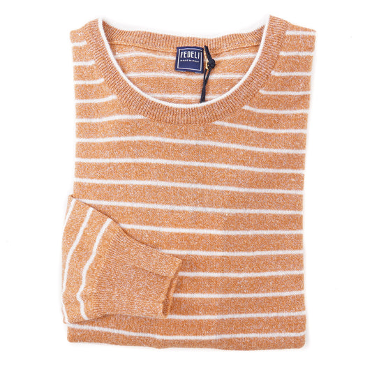 Fedeli Striped Cashmere and Linen Sweater - Top Shelf Apparel